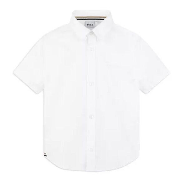 BOSS - Cotton Oxford Embroidered Logo Regular Fit Dress Shirt - Picture 1 of 5